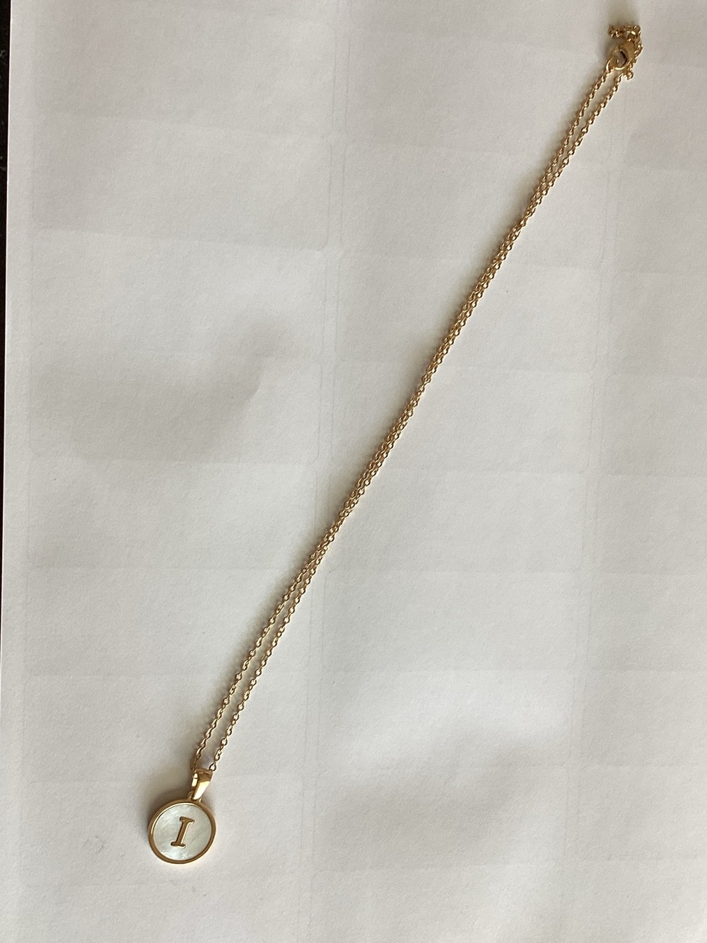 Gold Initial I Pendant Necklace for Women
